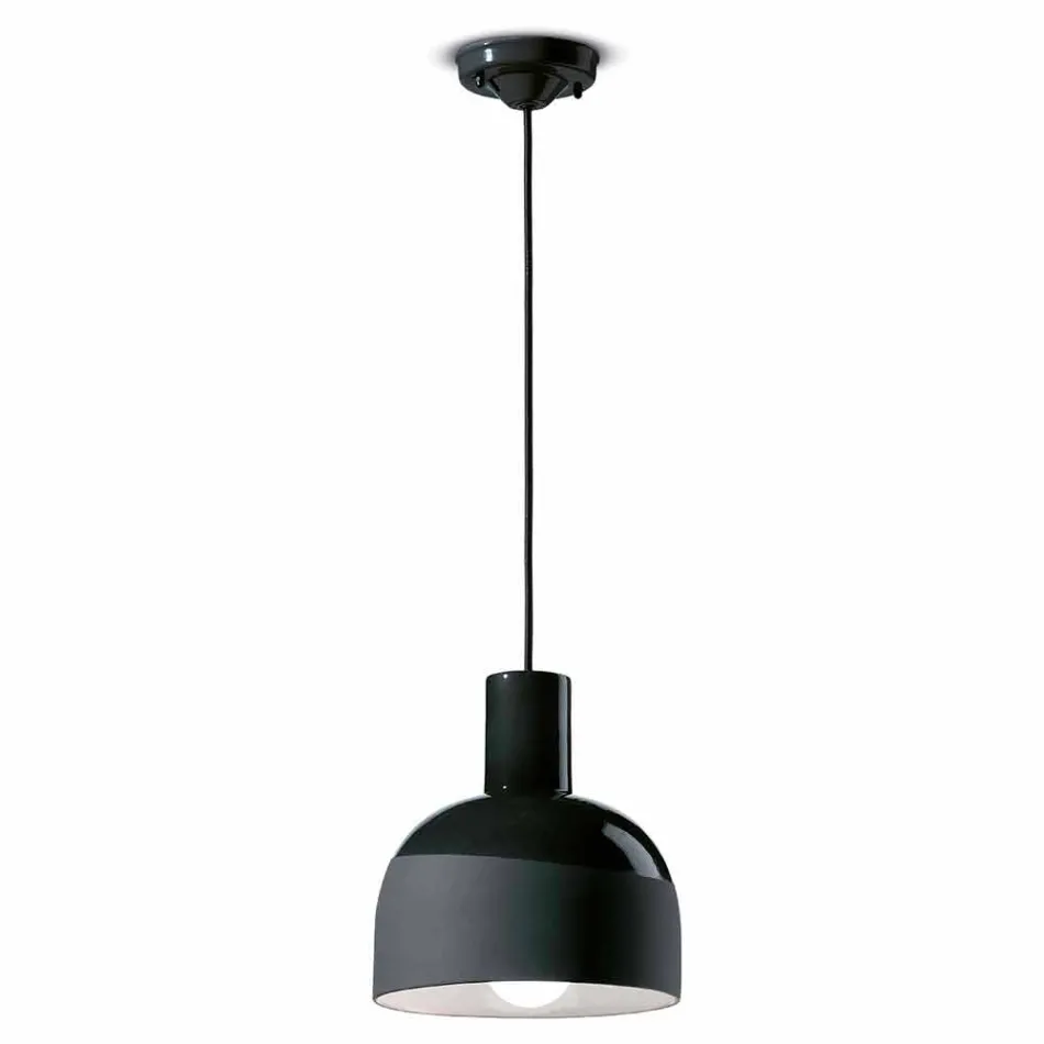Retro Style Suspension Lamp in Ceramic Made in Italy - Ferroluce Caxixi Viadurini