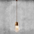 Vintage Design Hanging Lamp in Brass and Glass - Aldo Bernardi Guinguette