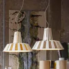 Suspended Design Lamp in Ceramic Striped - Budin Viadurini