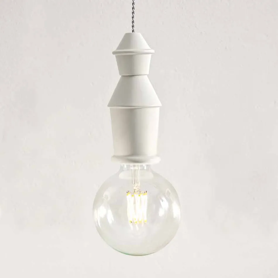 Suspended Lamp of Ceramic Design - Fate by Aldo Bernardi Viadurini