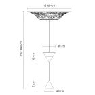 Design Suspended Lamp in White Plaster and Black Aluminium 2 Cones - Tesera Viadurini