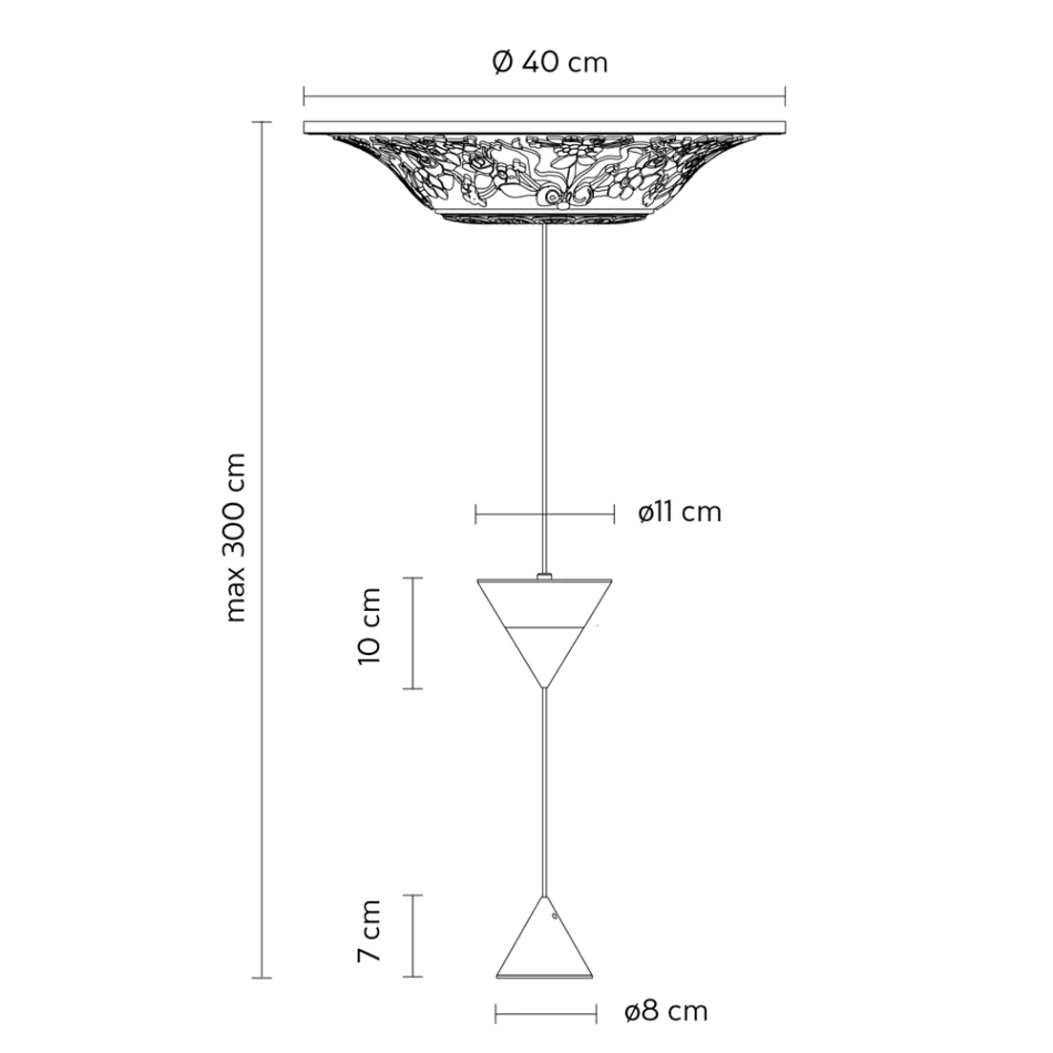 Design Suspended Lamp in White Plaster and Black Aluminium 2 Cones - Tesera Viadurini