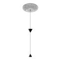Design Suspended Lamp in White Plaster and Black Aluminium 2 Cones - Tesera