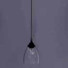 Design Suspended Lamp in Metal and Transparent Glass Made in Italy - Clizia Viadurini