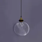 Design Suspended Lamp in Metal and Transparent Glass Made in Italy - Clizia Viadurini