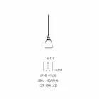 Design Suspended Lamp in Metal and Transparent Glass Made in Italy - Clizia Viadurini