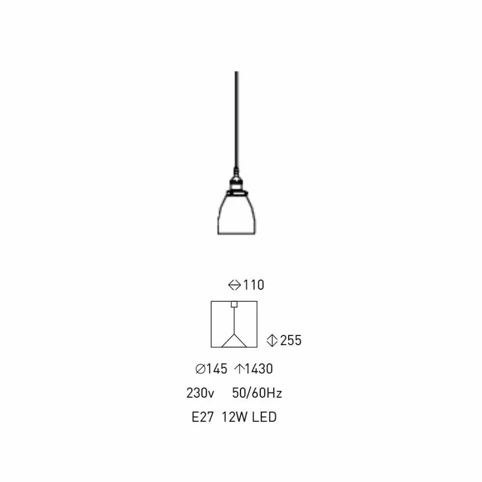 Design Suspended Lamp in Metal and Transparent Glass Made in Italy - Clizia Viadurini