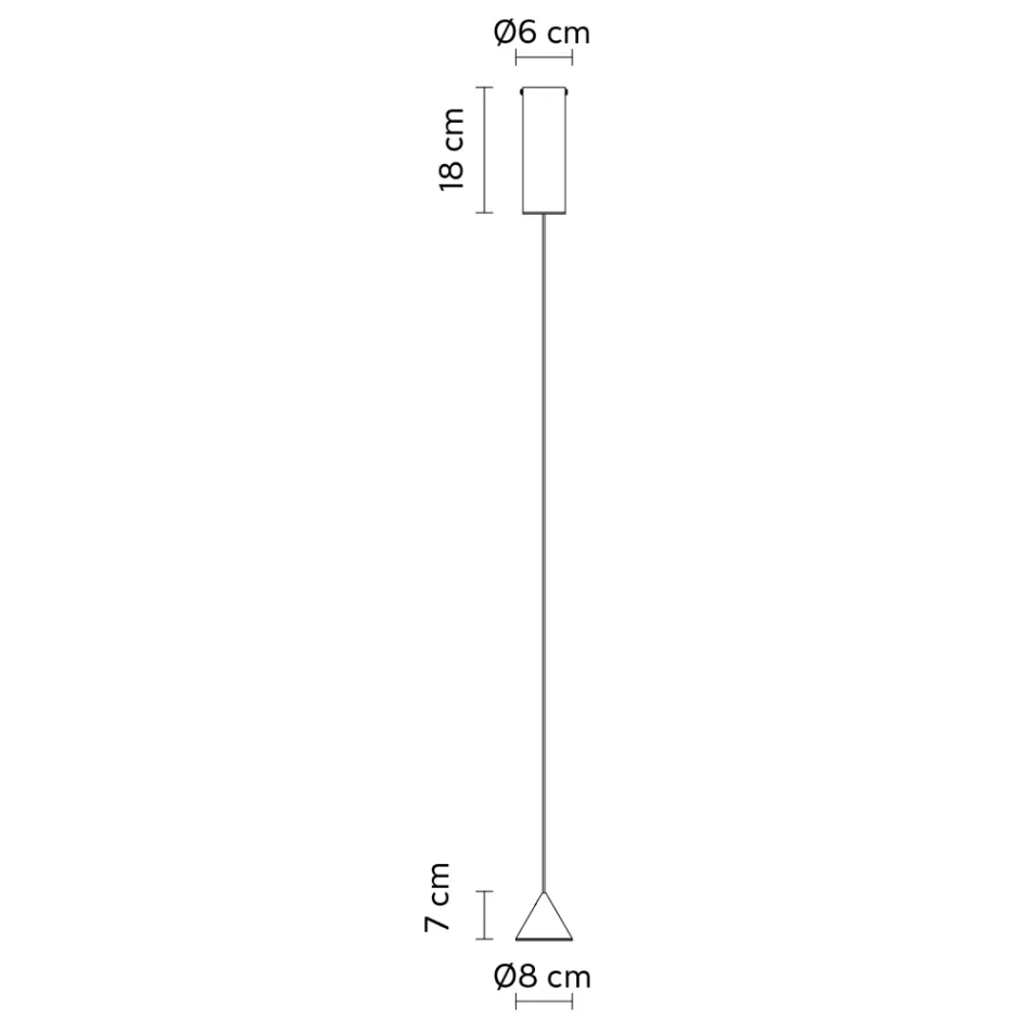 Suspended Lamp Black Aluminium Wire Cone Small Minimal Design - Mercado Viadurini