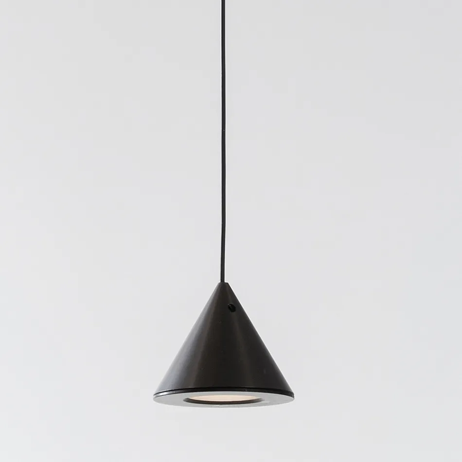 Suspended Lamp Black Aluminium Wire Cone Small Minimal Design - Mercado Viadurini