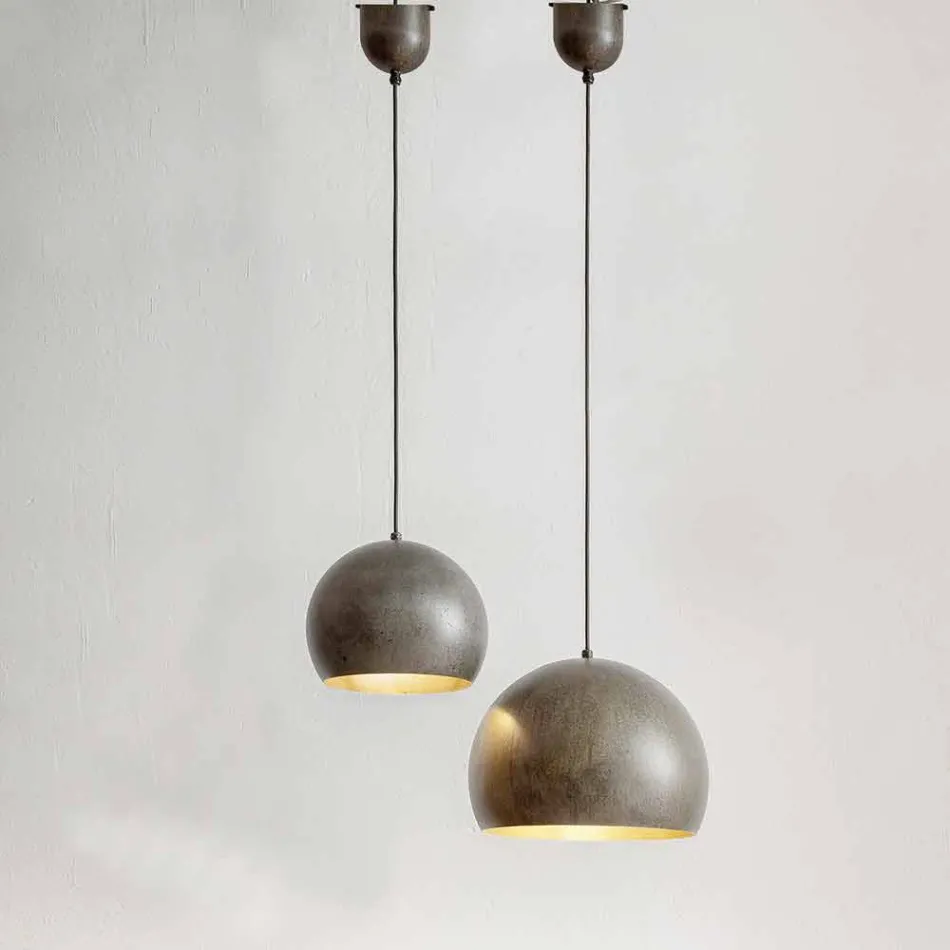 Suspended Lamp in Steel Diameter 300 or 400 mm - Materia Aldo Bernardi Viadurini