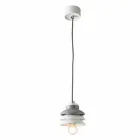 Suspended lamp in ceramic and modern aluminium made in Italy Asia Viadurini