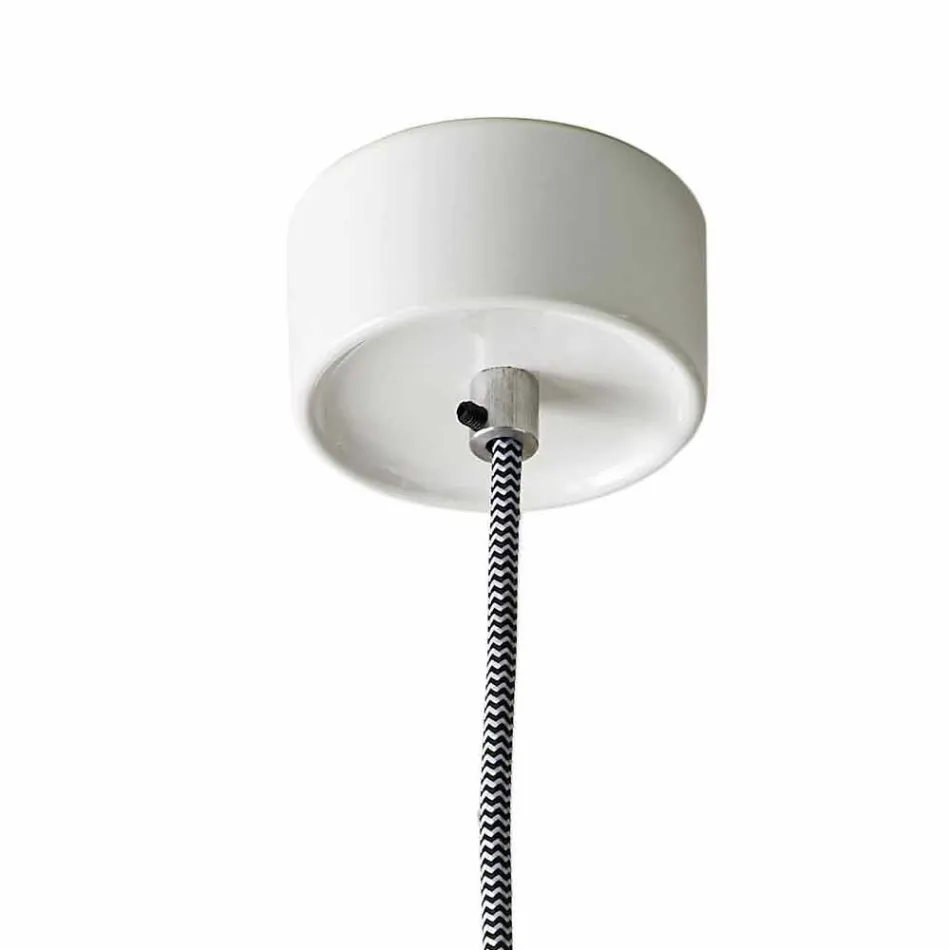 Suspended lamp in ceramic and modern aluminium made in Italy Asia Viadurini
