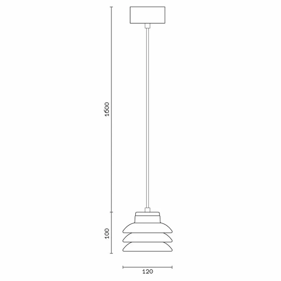 Suspended lamp in ceramic and modern aluminium made in Italy Asia Viadurini