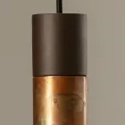 Suspended Lamp in Ceramic and Copper Handmade in Italy - Toscot Match Viadurini