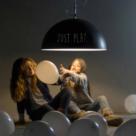 Suspended lamp in resin In-es.artdesign Mezza Luna Modern blackboard Viadurini