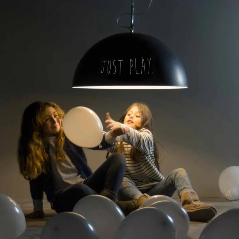 Suspended lamp in resin In-es.artdesign Mezza Luna Modern blackboard Viadurini