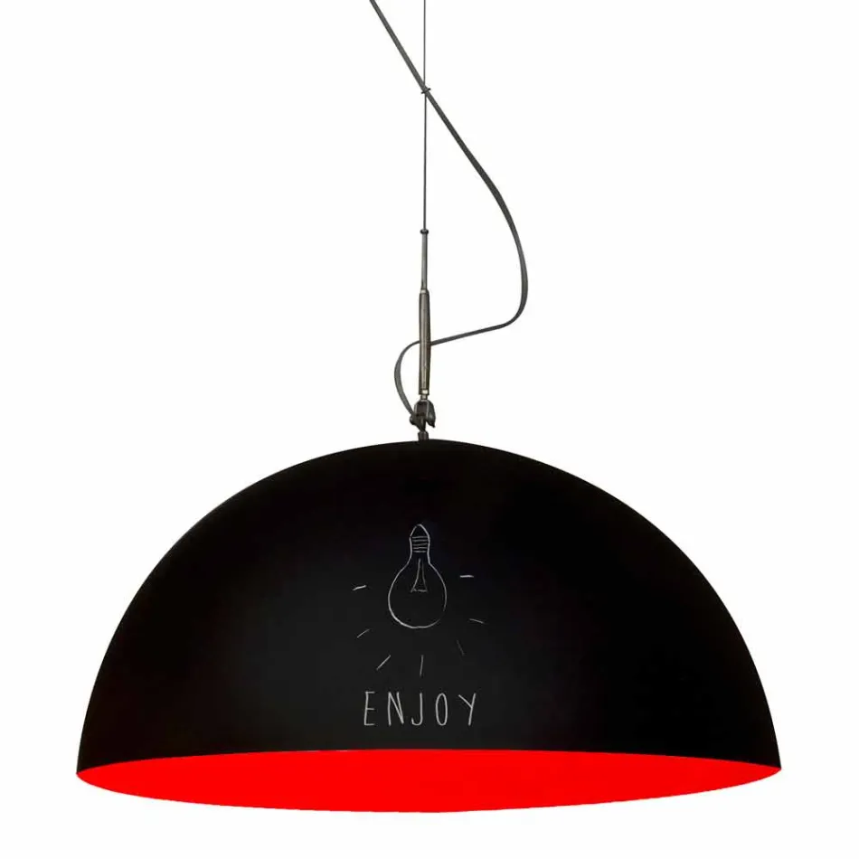 Suspended lamp in resin In-es.artdesign Mezza Luna Modern blackboard Viadurini
