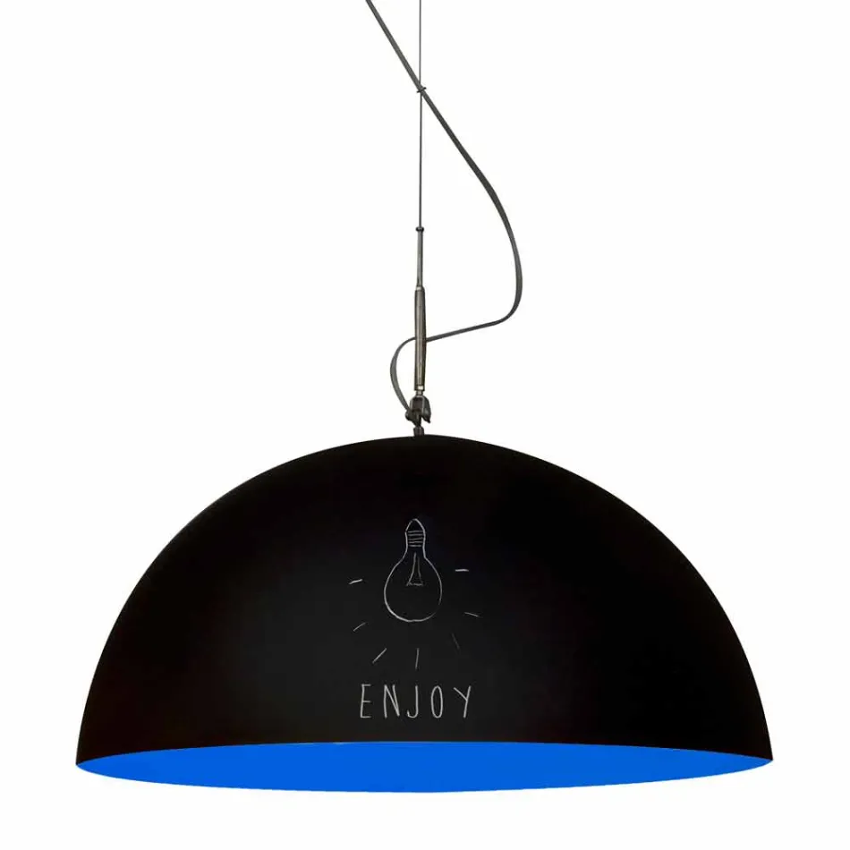 Suspended lamp in resin In-es.artdesign Mezza Luna Modern blackboard Viadurini