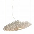 Suspended Lamp in White Technopolymer Design 2 Dimensions - Cathedral