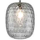Venetian Glass and Chrome Metal Pendant Lamp Made in Italy - Calima Viadurini