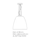 Hand Blown Venetian Glass Hanging Lamp - Flora Viadurini