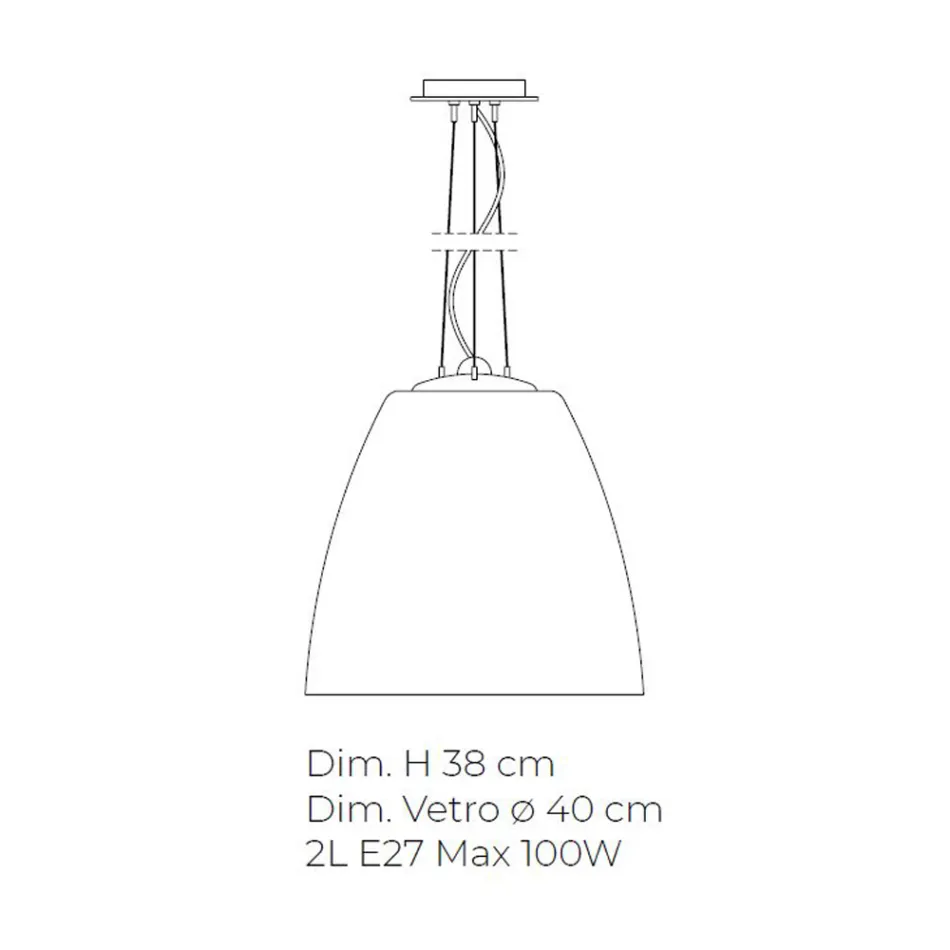 Hand Blown Venetian Glass Hanging Lamp - Flora Viadurini