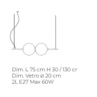 Hanging Lamp in Hand-Blown Cased Venetian Glass - Jupiter Viadurini