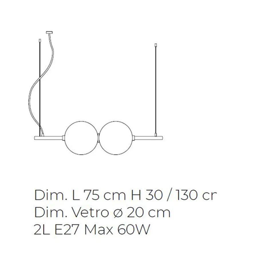 Hanging Lamp in Hand-Blown Cased Venetian Glass - Jupiter Viadurini