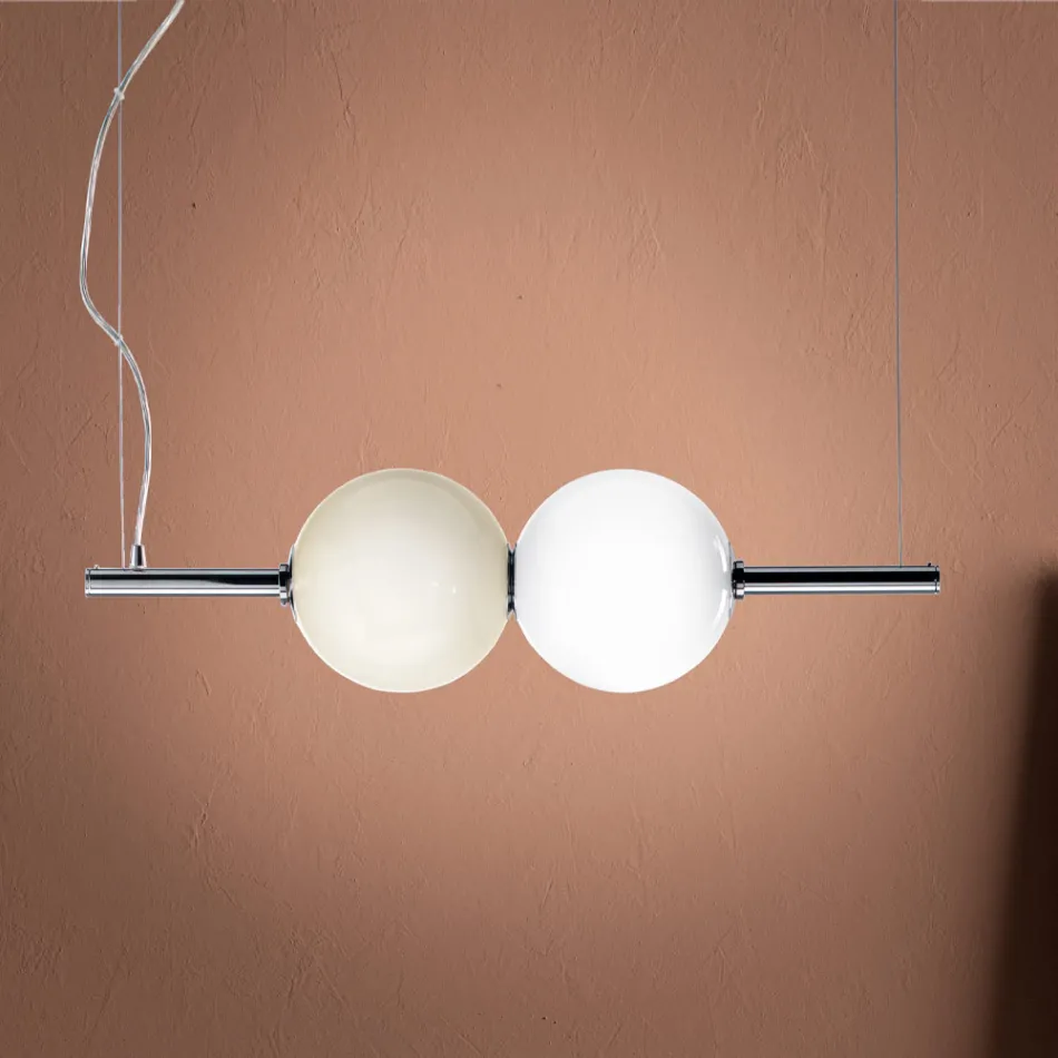 Hanging Lamp in Hand-Blown Cased Venetian Glass - Jupiter Viadurini