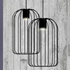 Modern Suspended Lamp with Metal Wire Structure Made in Italy - Cage Viadurini