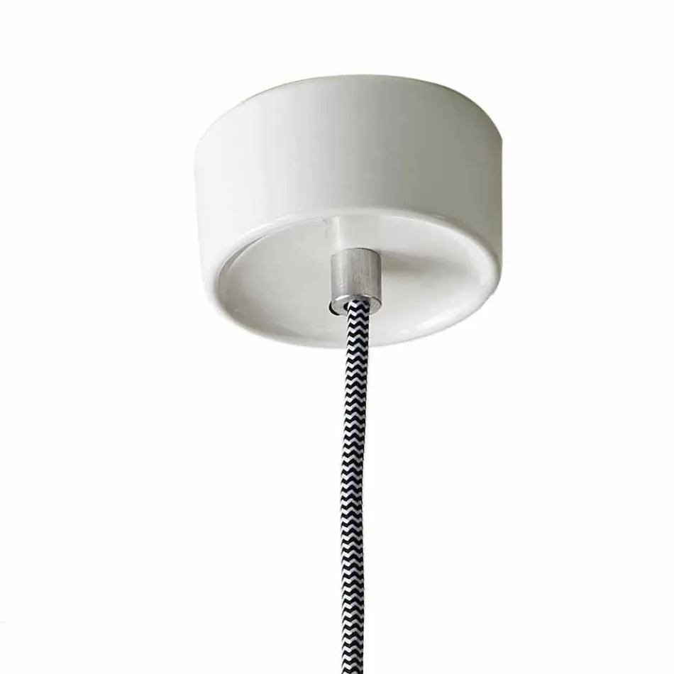 Modern suspended lamp in ceramic and aluminium made in Italy Asia Viadurini