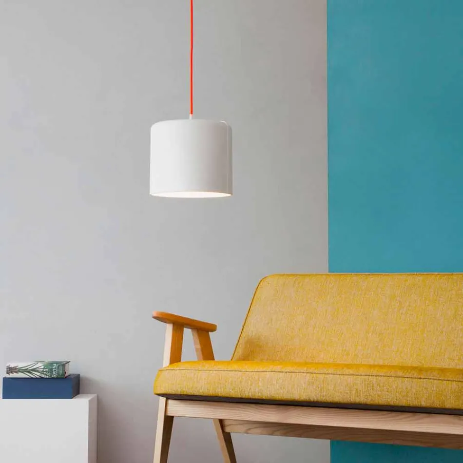 In-es.artdesign Candle 2 modern hanging lamp in colored laprene Viadurini