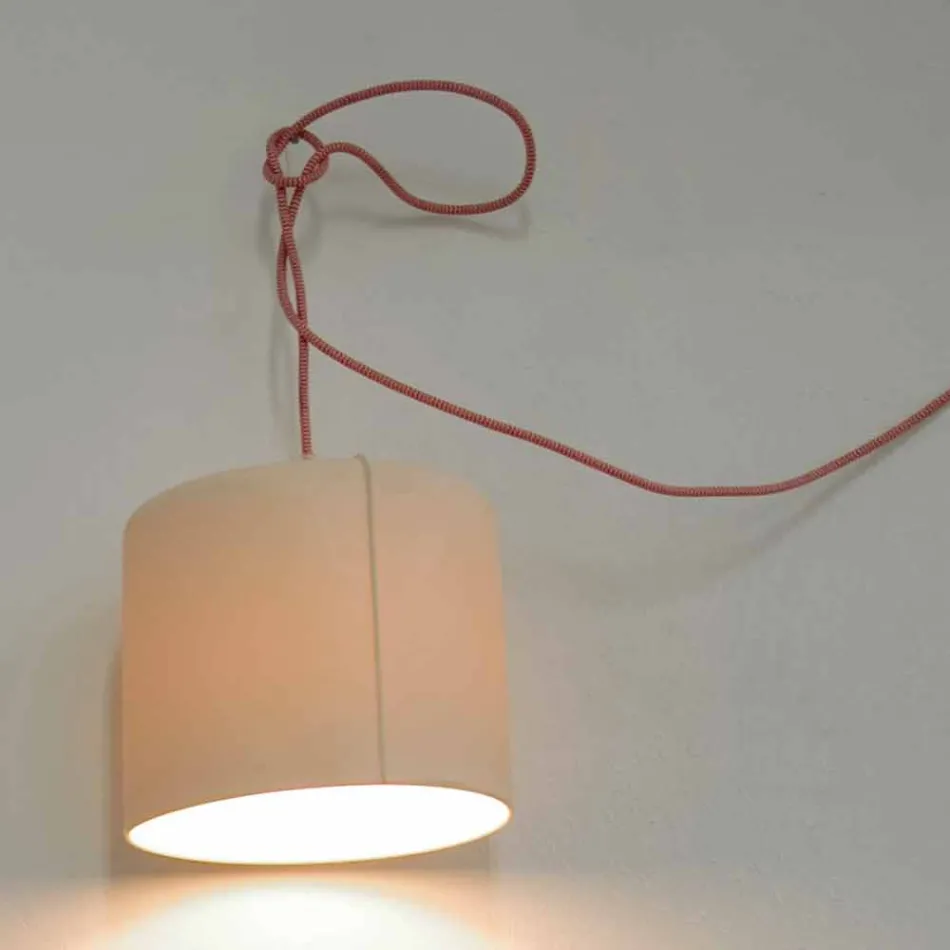 In-es.artdesign Candle 2 modern hanging lamp in colored laprene Viadurini