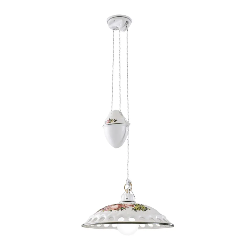 Hand Made Ceramic Ups and Down Hanging Lamp with Passanastri - Naples Viadurini