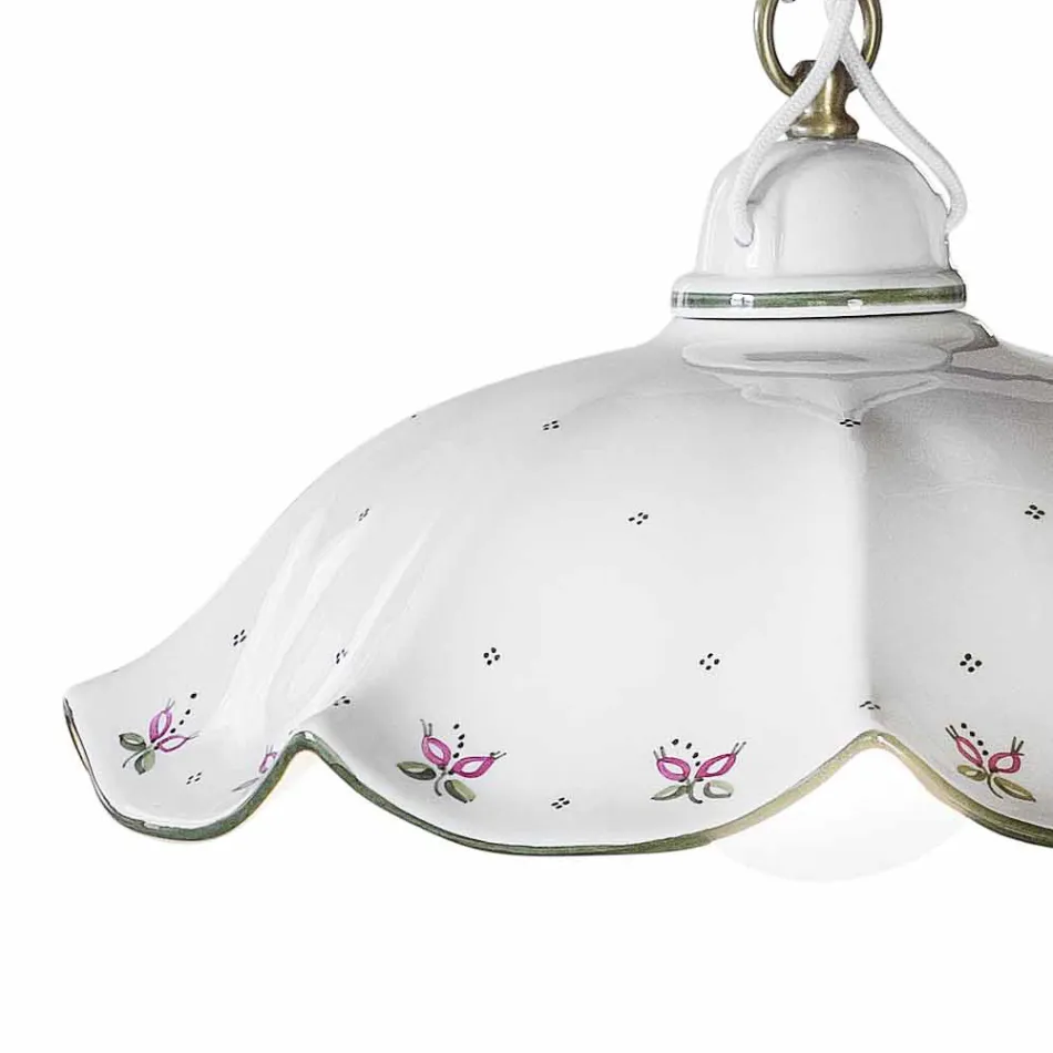 Ups and Down Hanging Lamp in Hand-Decorated Wavy Ceramic - Belluno Viadurini