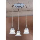 Round Hanging Lamp in Iron, Glass, Hand Painted Ceramic - Ferrara Viadurini