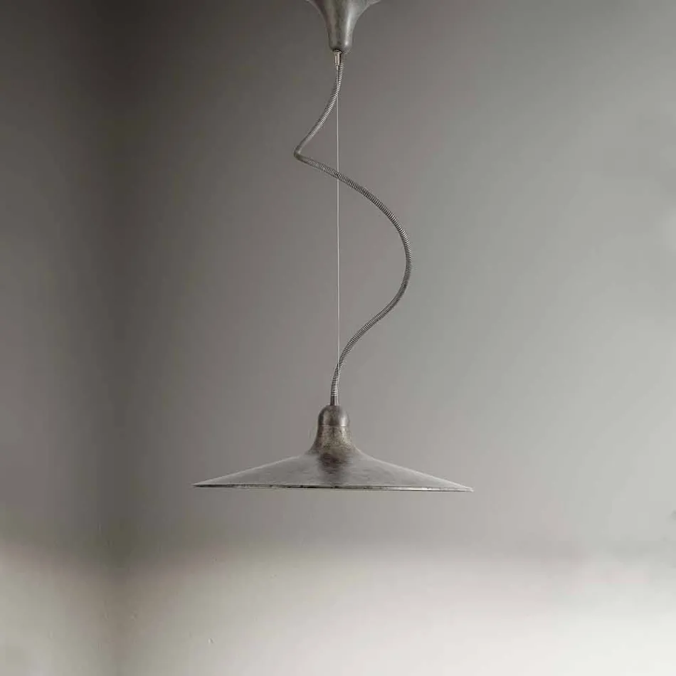Vintage Suspended Lamp in Aluminium Made in Italy - Sassmaòr Viadurini