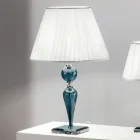 Classic Table Lamp in Handmade Rigaton Glass and Metal - Fievole Viadurini