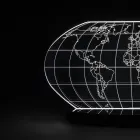 Planisphere Led Table Lamp in Laser Engraved Acrylic Crystal - Rihanna Viadurini