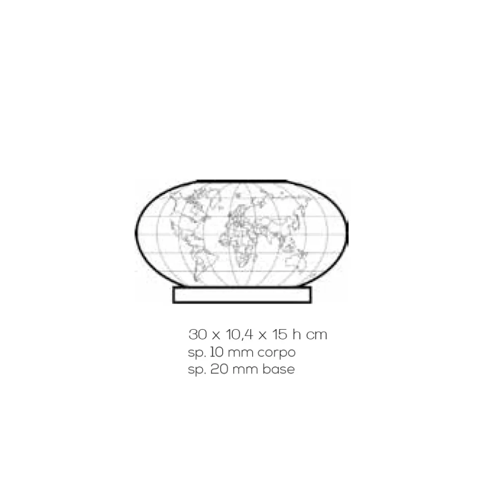 Planisphere Led Table Lamp in Laser Engraved Acrylic Crystal - Rihanna Viadurini