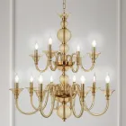 Classic Chandelier 12 Lights in Italian Handmade Glass and Metal - Memore Viadurini