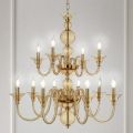 Classic Chandelier 12 Lights in Italian Handmade Glass and Metal - Memore