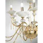 Classic 12 Lights Chandelier in Glass, Crystal and Luxury Metal - Flanders Viadurini