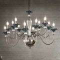 Classic 12 Lights Chandelier in Glass, Crystal and Luxury Metal - Flanders