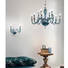 Classic 12 Lights Chandelier in Handmade Glass and Crystal - Mariangela Viadurini