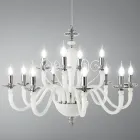 Classic 12 Lights Chandelier in Handmade Glass and Crystal - Mariangela Viadurini