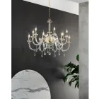 Classic Chandelier 12 Lights in Italian Hand Made Glass - Similo Viadurini