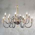 Classic Chandelier 12 Lights in Italian Handmade Glass - Similo Viadurini