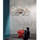 Classic Chandelier 12 Lights in Italian Hand Made Glass - Similo Viadurini