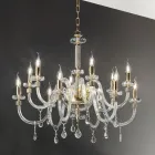 Classic Chandelier 12 Lights in Italian Hand Made Glass - Similo Viadurini